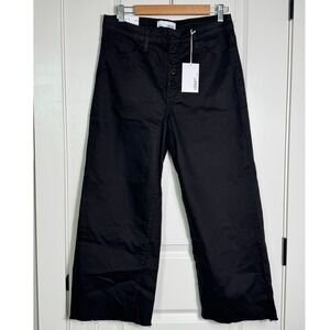VERVET OLIVIA Black High Rise Button Fly Wide Leg Crop Jeans Size 31